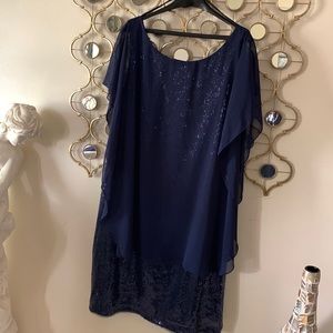 Navy blue sequence cocktail dress